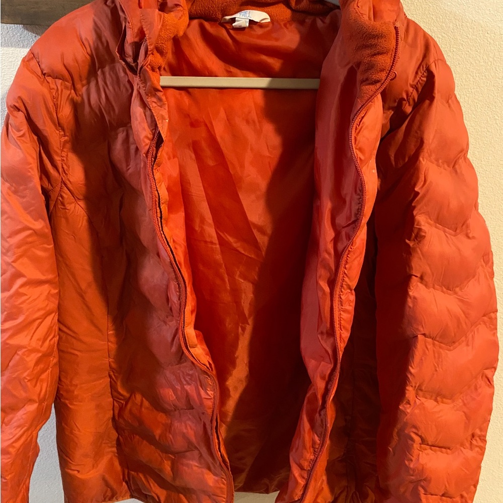Time‎ & Tru Women's Vibrant Orange Puffer Jacket Size 1xl